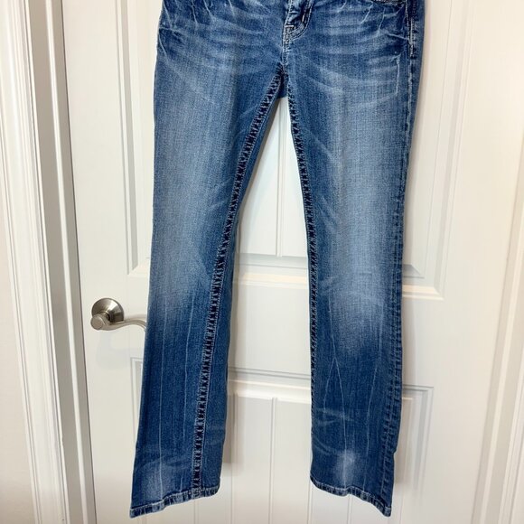 MISS ME Jeans - Women's 30x34 Straight Pocket Flap Studded Rhinestones JP6063T - Picture 2 of 7